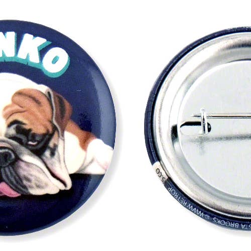 Retro Pets - Wholesale Lapel Pin/Button - O HP-103 Button 10-pack, Bulldog "Zonko" Buttons