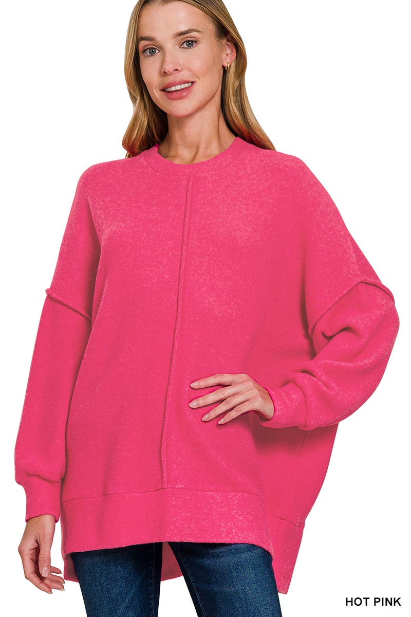 42POPS – Engroshandel Pullover - Dame – , Børstet Hacci Oversized Sweater med rygmærke17
