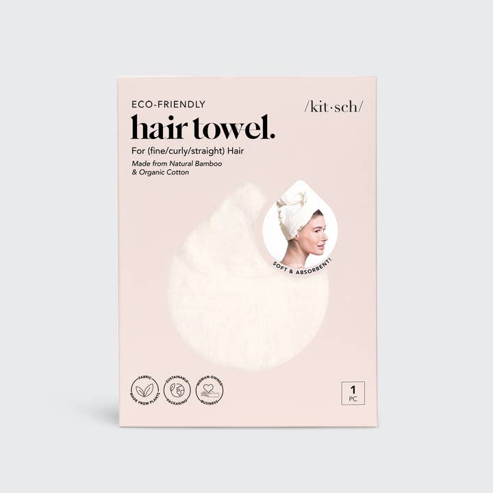 KITSCH - Wholesale Hair Towel/Wrap - Quick Dry Hair Towel - Ivory