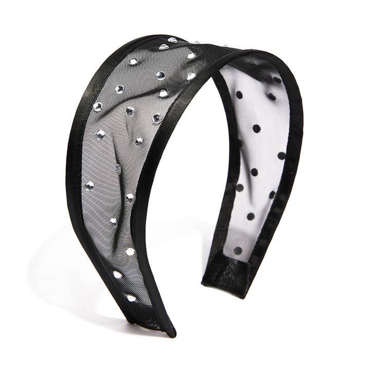 Bejeweled Band | Wide Mesh Headband with Rhinestones for wholesale by INH Hair