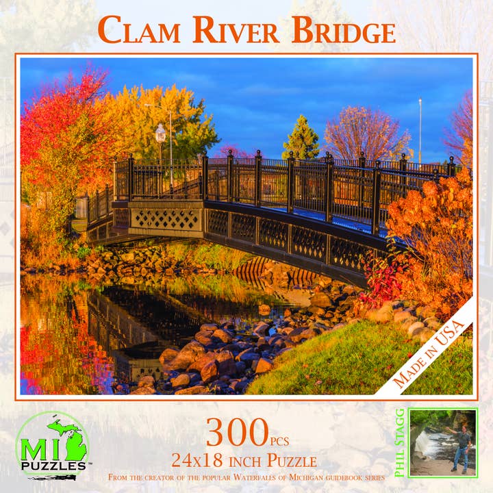 Phil Stagg Photography - Vente Puzzle – adulte - Pont de la rivière Clam - Puzzle de 300 pièces du Michigan