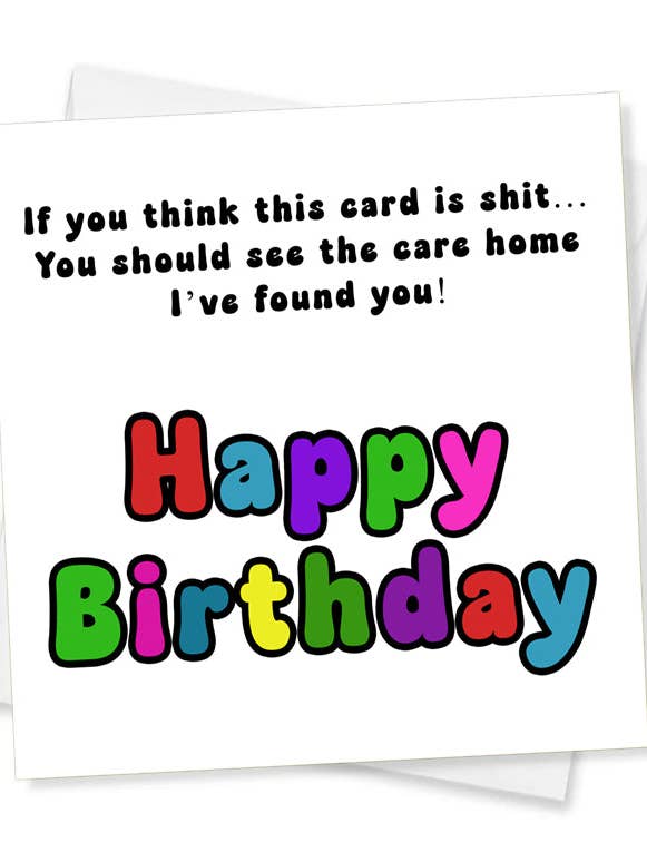 Se Acha Que Este Cartão É Uma Merda...Feliz Aniversário, Cartão de Aniversário por atacado de Jeevesy Cards