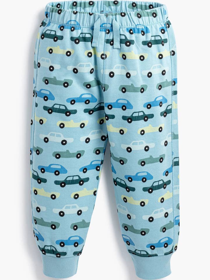 French Terry Sporty Sweatpants_Blue Classic Cars for wholesale by Monica + Andy