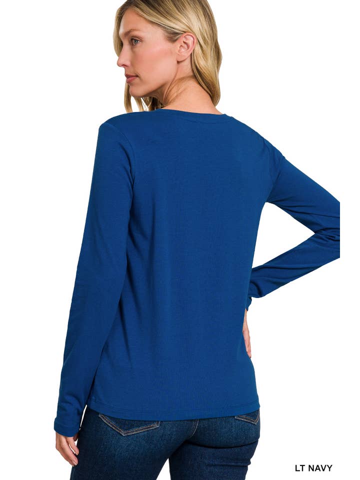 Vanilla Monkey - Wholesale Knit Top - Women's - Cotton Crew Neck Long Sleeve T-shirt5