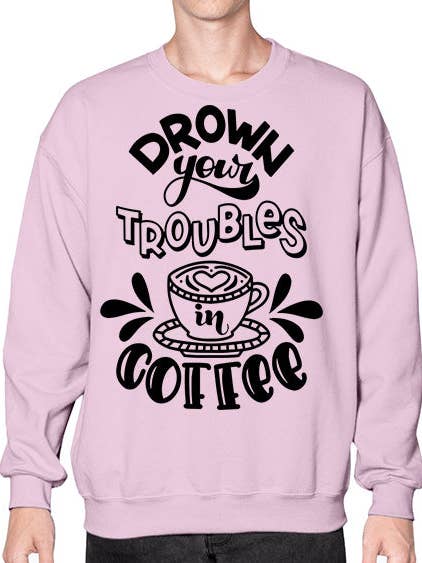 verdrink je zorgen in koffie 932# - koffie- Sweatshirt - Crew voor wholesale door tshirt unlimited