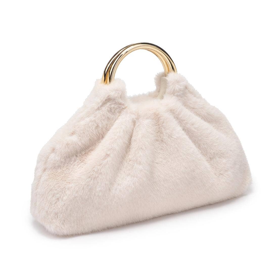 MiMi Wholesale - Wholesale Clutch Bag - Women's - 28823F Faux Fur Clutch Bag With Ring Handle5