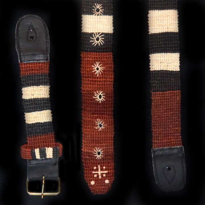 FAIR -TRADE HAND-MADE GUITAR STRAP - CORAL SNAKE PATTERN - WOVEN BY PERUVIAN AMAZON ARTISAN for wholesale by Amazon Ecology