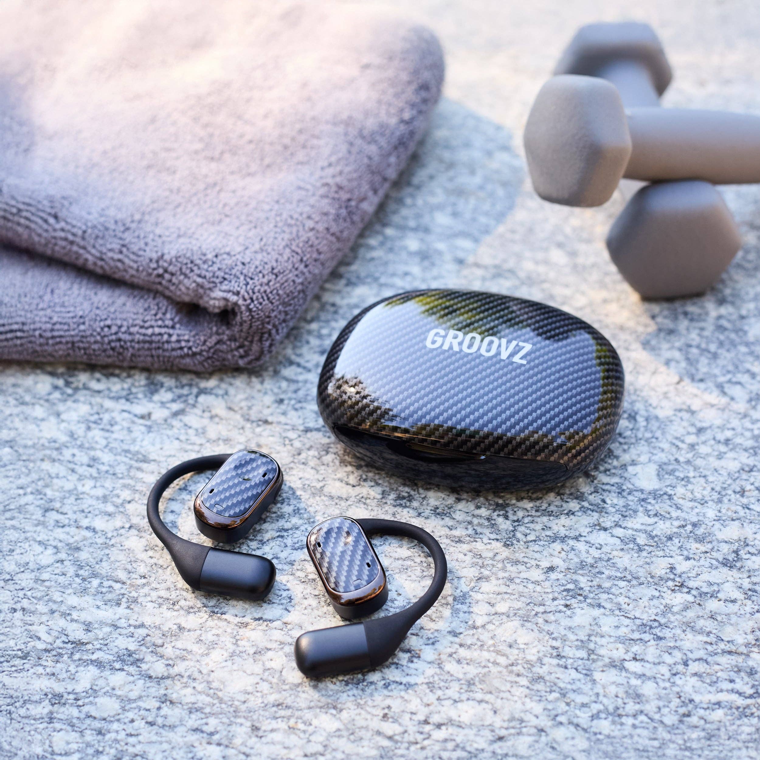 Groovz Audio – wholesale Headphones – Groovz Open-Ear True Wireless Headphones with Smart Battery Display12