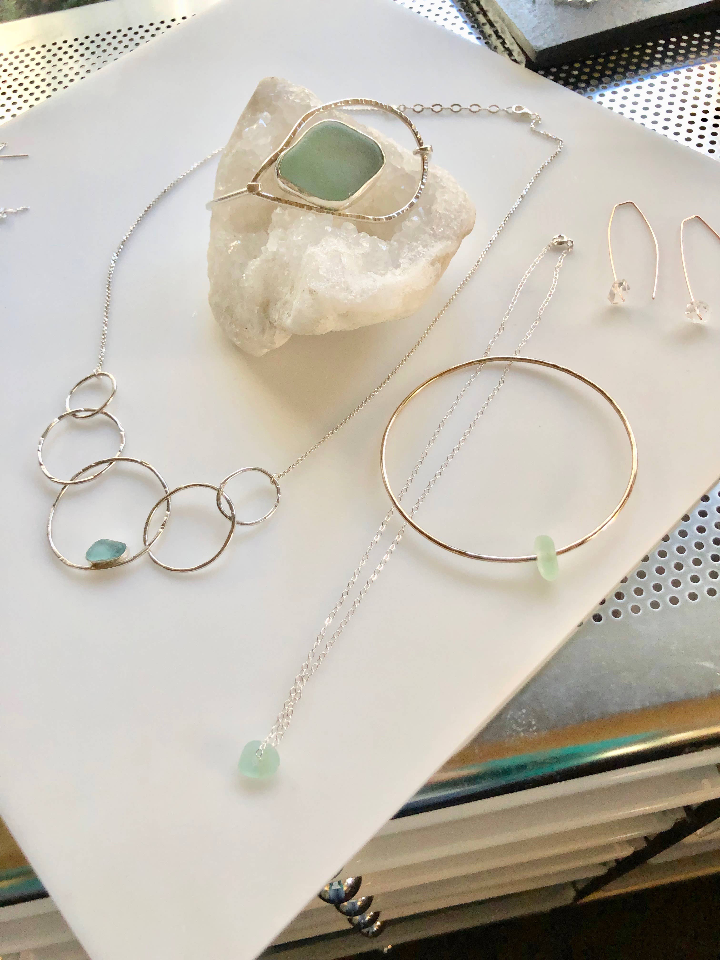 La Soucique Studio Metalsmithing - Wholesale Pendant/Charm Necklace - Perelle Dainty Seaglass Necklace1