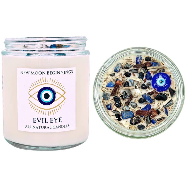 New Moon Beginnings - Wholesale Jar/Filled Candle - Evil Eye Protection Candle by New Moon Beginnings5
