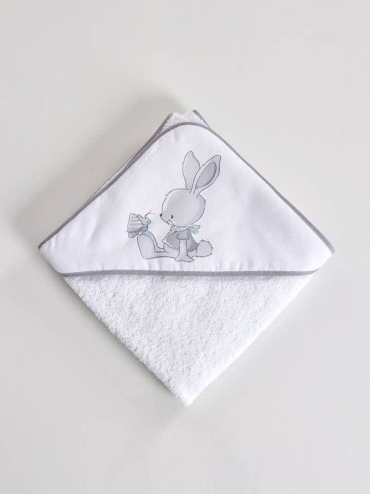 Terry Piquet Bath Towel Rabbit & Butterfly 0710s for wholesale by Amorim Gerações, LDA