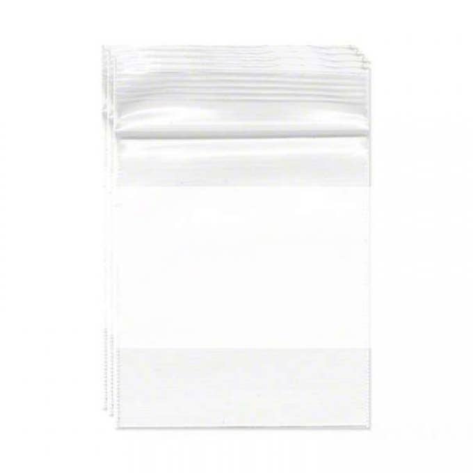 x Clear POB34-100[POB34-100 PACK OF 100 WHITE BLOCK RECLOSABLE CRYST for wholesale on Faire0