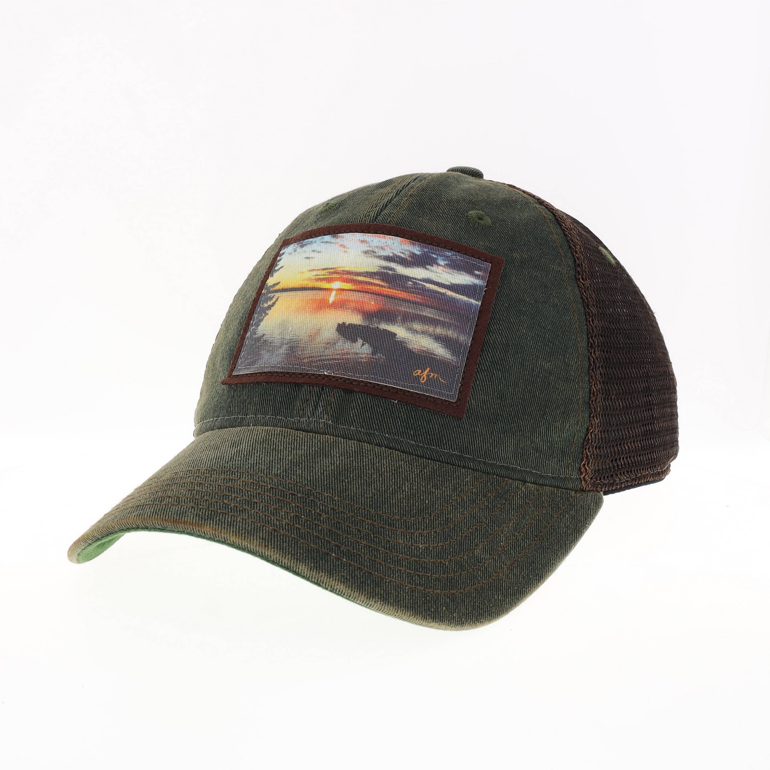 Aisling – wholesale Trucker hat – Unisex – Sunset Pier Old Favorite Trucker Hat in Greaser Green0