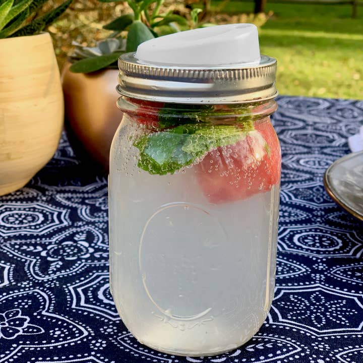 Fox Run Brands - Wholesale Drink lids - Jarware Silicone Drink Lid, Regular Mouth Mason Jar, White6