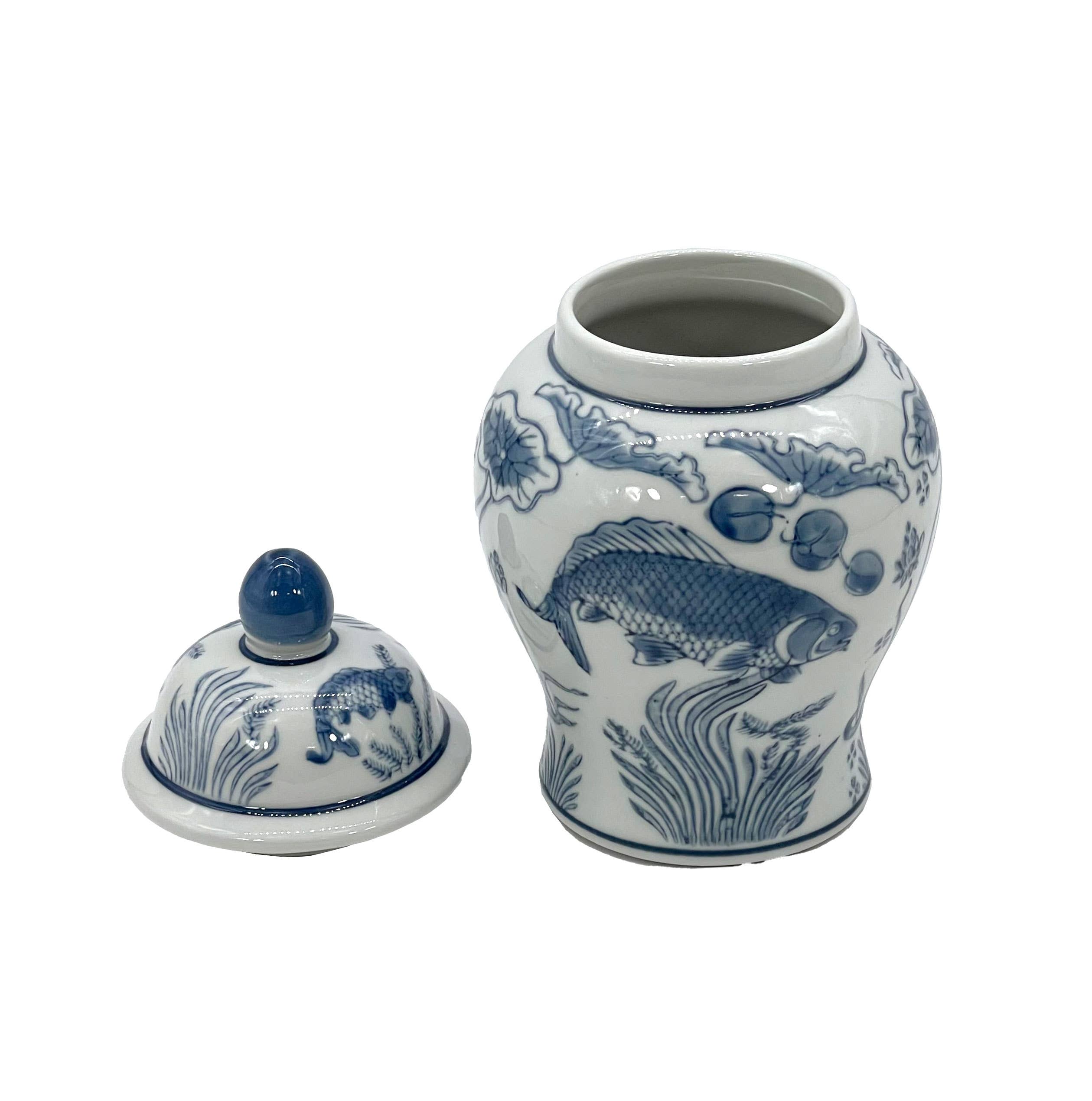 Galt International Company – wholesale Decorative jar – Small Chinoiserie Ceramic Decorative Tea & Ginger Jar 8"50
