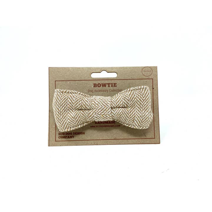 EcoDogDesigns – wholesale Pet bow tie – Dog – Beige Tweed Dog Bow Tie, Dog Dicky Bow1