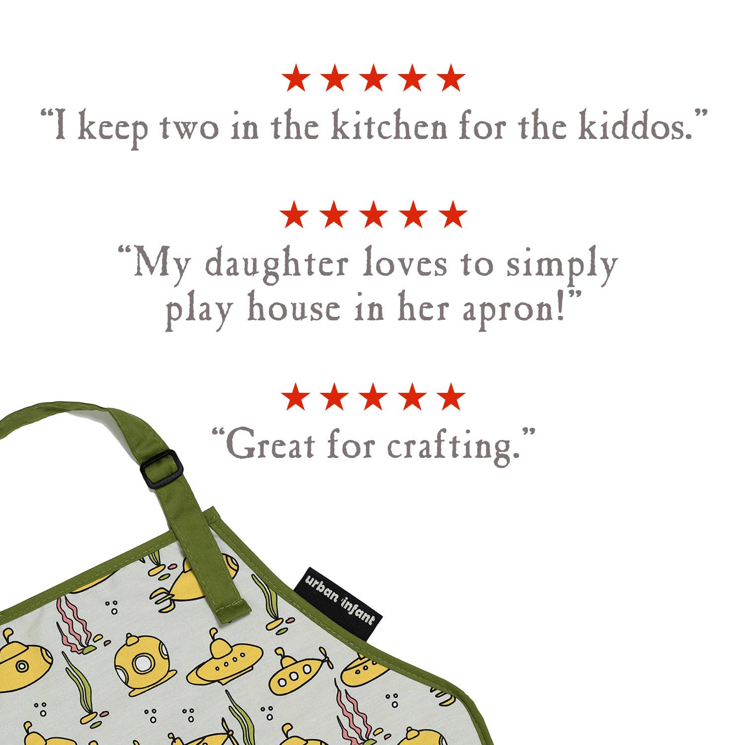 Urban Infant - Wholesale Apron - Kids - Little Helper Kids Apron, Washable Cotton/Poly - Submarines3