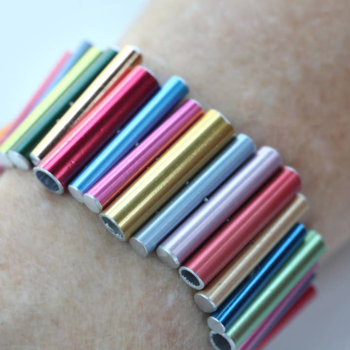 Knitting needle stacked bracelet for wholesale by Amy Pfaffman Jewelry