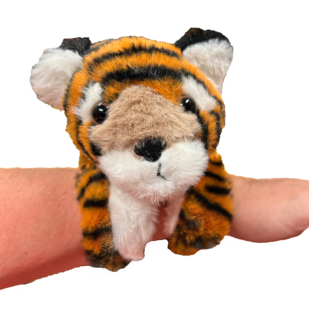 Texas Toy Distribution – Peluche - Crianças e bebés por atacado – Pelúcia de tigre com duas pulseiras de impacto2