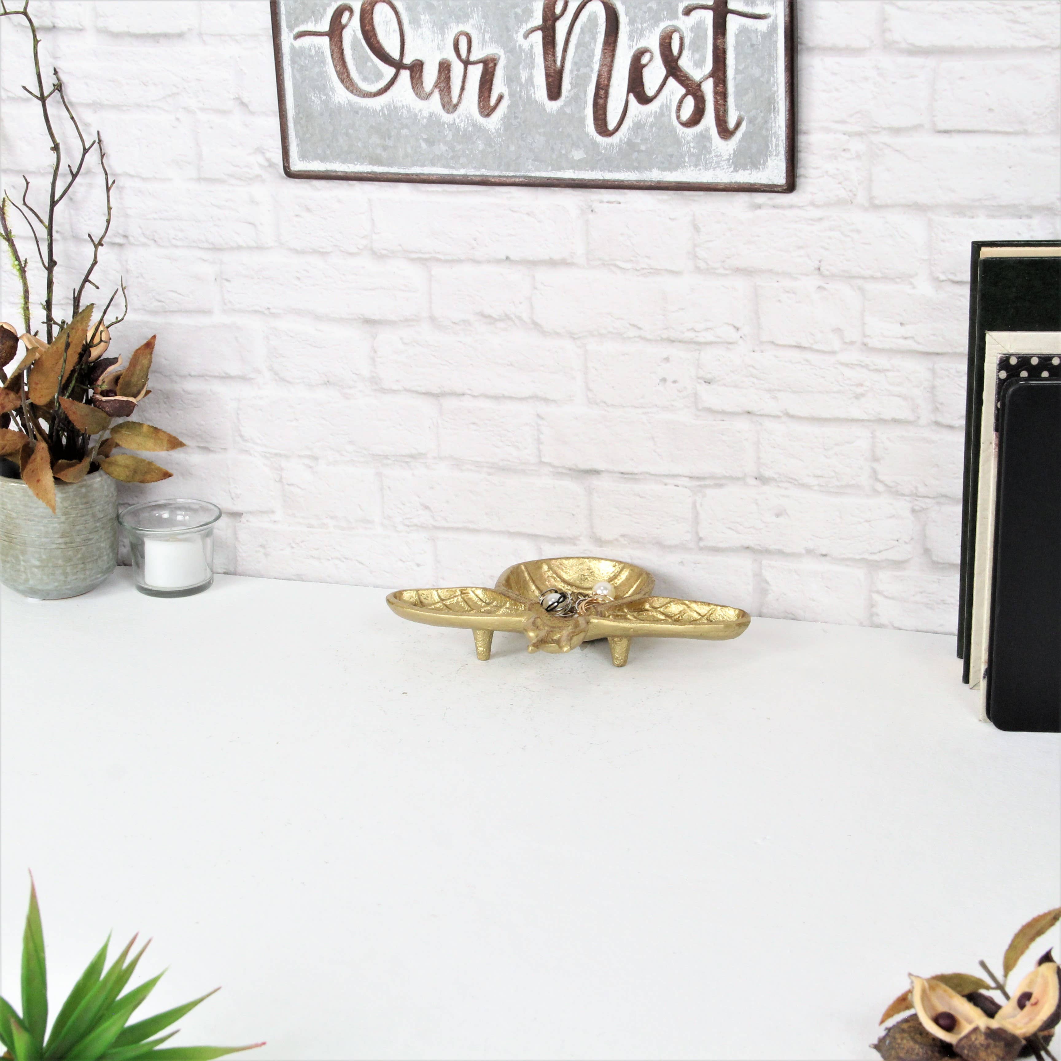 Cheungs Home Decor – wholesale Dekorativ tallrik/fat/skål – Roven gjutjärnsfat i form av humla7