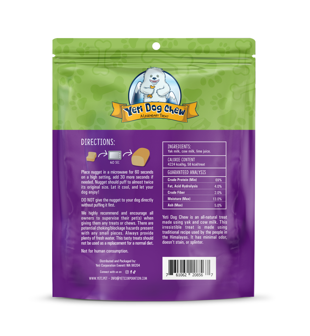 Yeti Dog Chew - Wholesale Pet Treats - Dog - Yeti Yak Cheese Dog Nuggets Treats, 15 Pieces, 7 Oz1