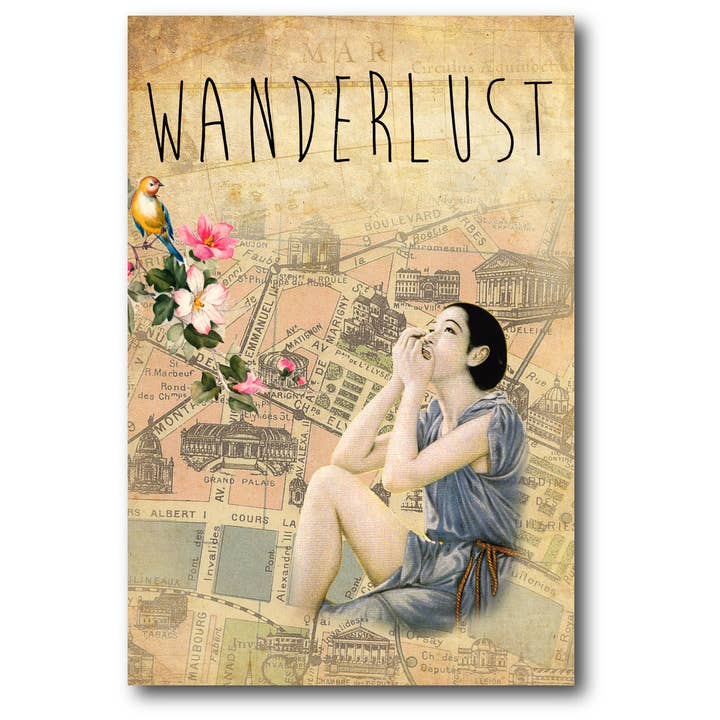 Mappe Wanderlust - Arte da parete su tela avvolta per la vendita all'ingrosso da parte di Courtside Market