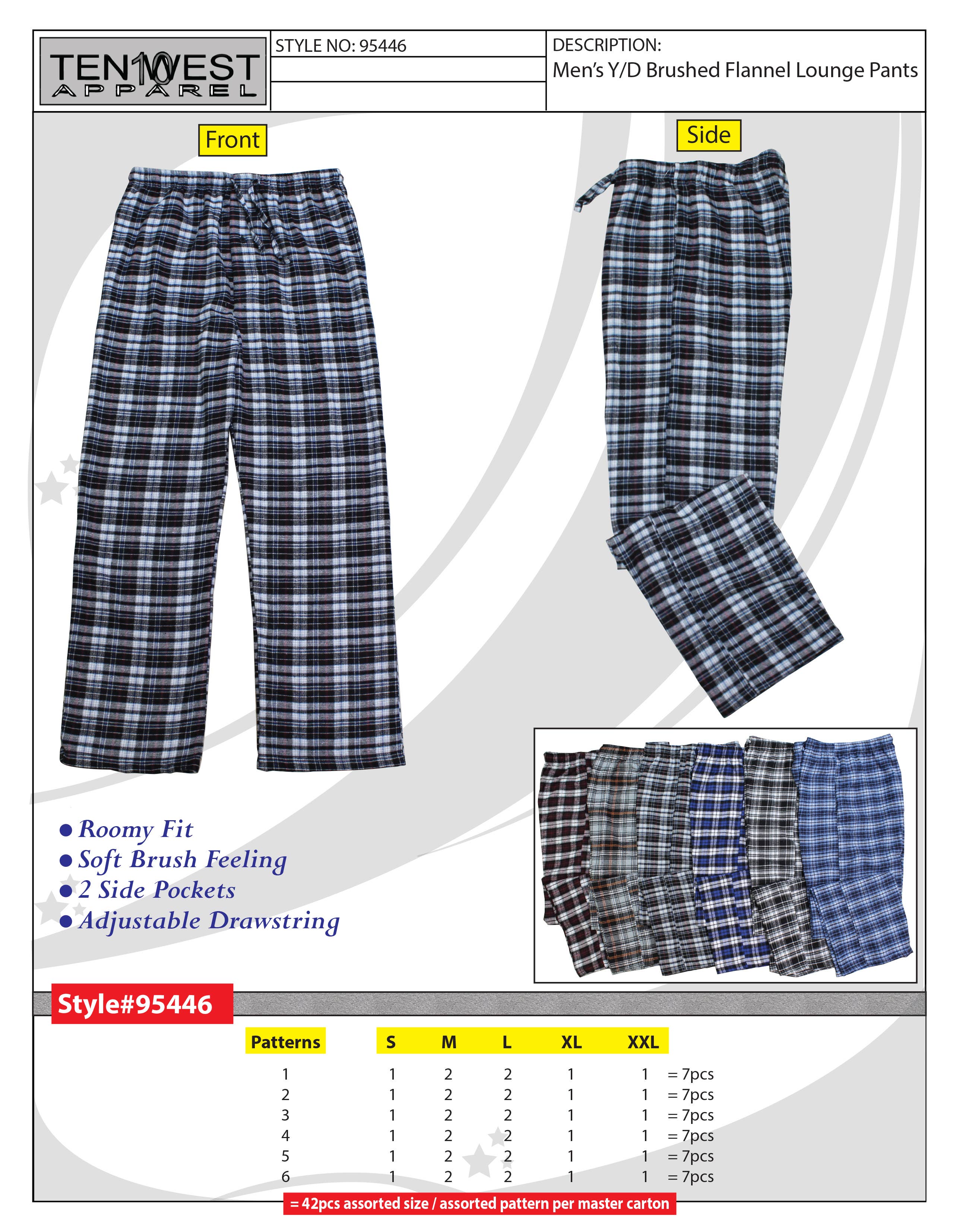 Ten West Apparel - Wholesale Lounge Sweatpants/Joggers - Men's - Mens flannel lounge pants