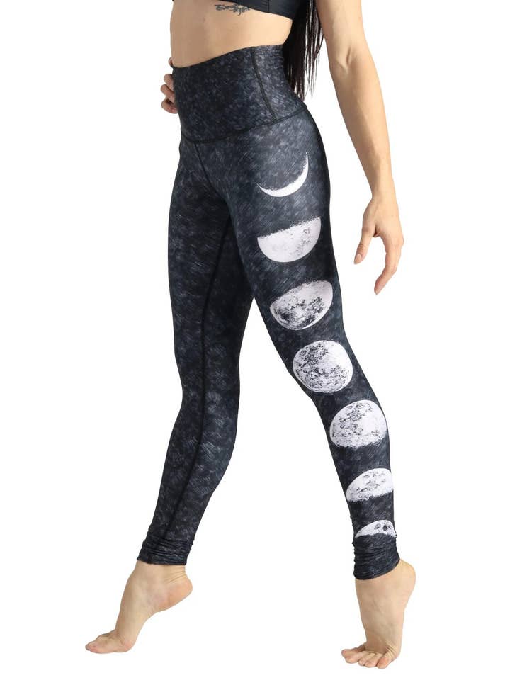 Yoga Democracy - Wholesale Athletic/Lounge Leggings - Women's - Just a Dark Moon Phase Printed Yoga Leggings