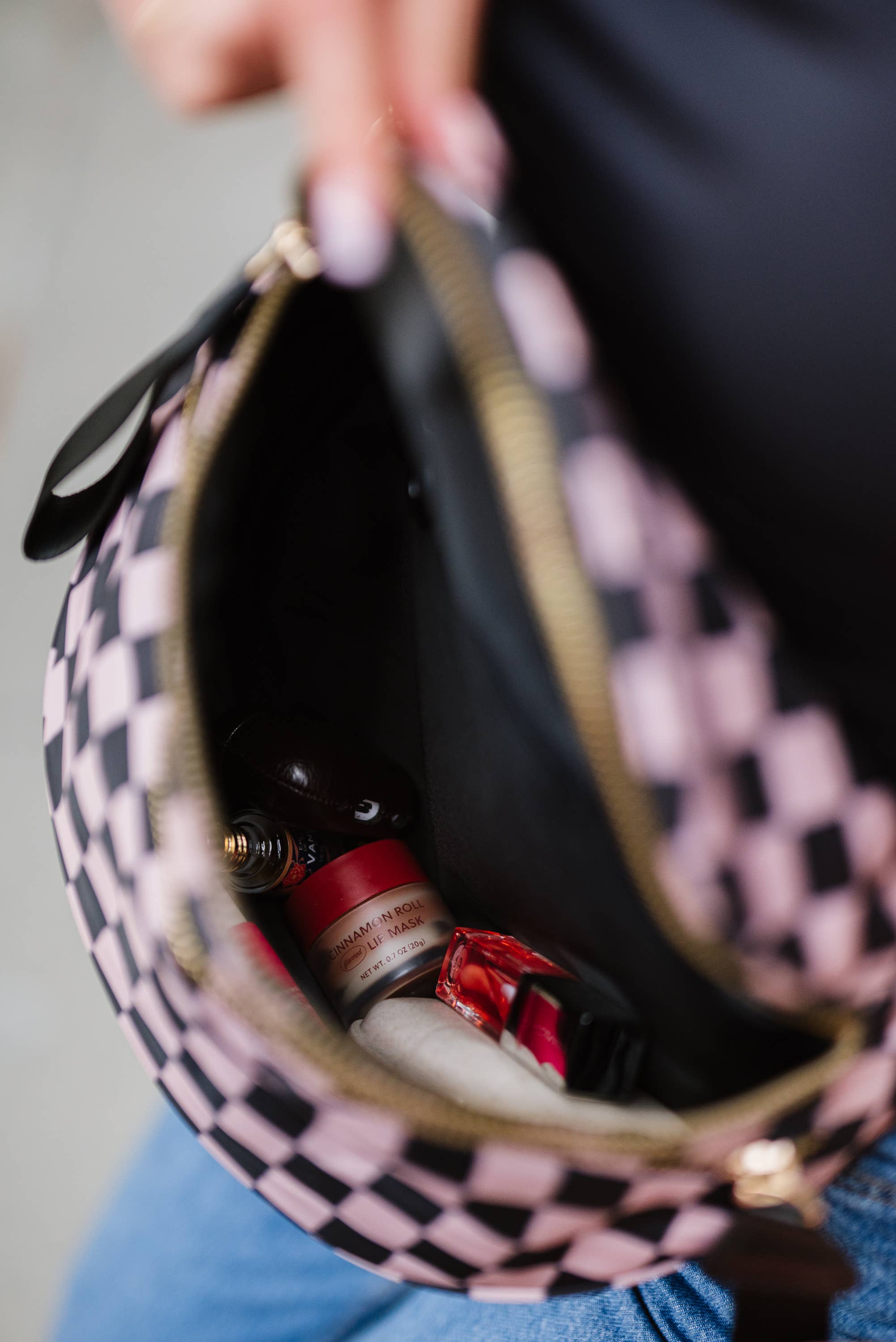 The Classy Cloth WS - Wholesale Crossbody Bag - Women's - Farah Fanny Bum Bag - Tan Checkered RTS3