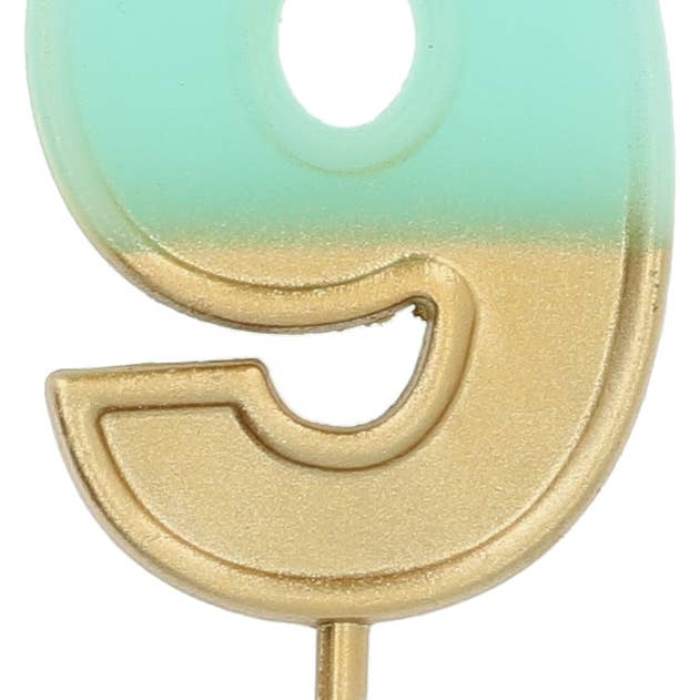 Kerze Retro Nummer 9 Hellblau für den Großhandel von Folat BV