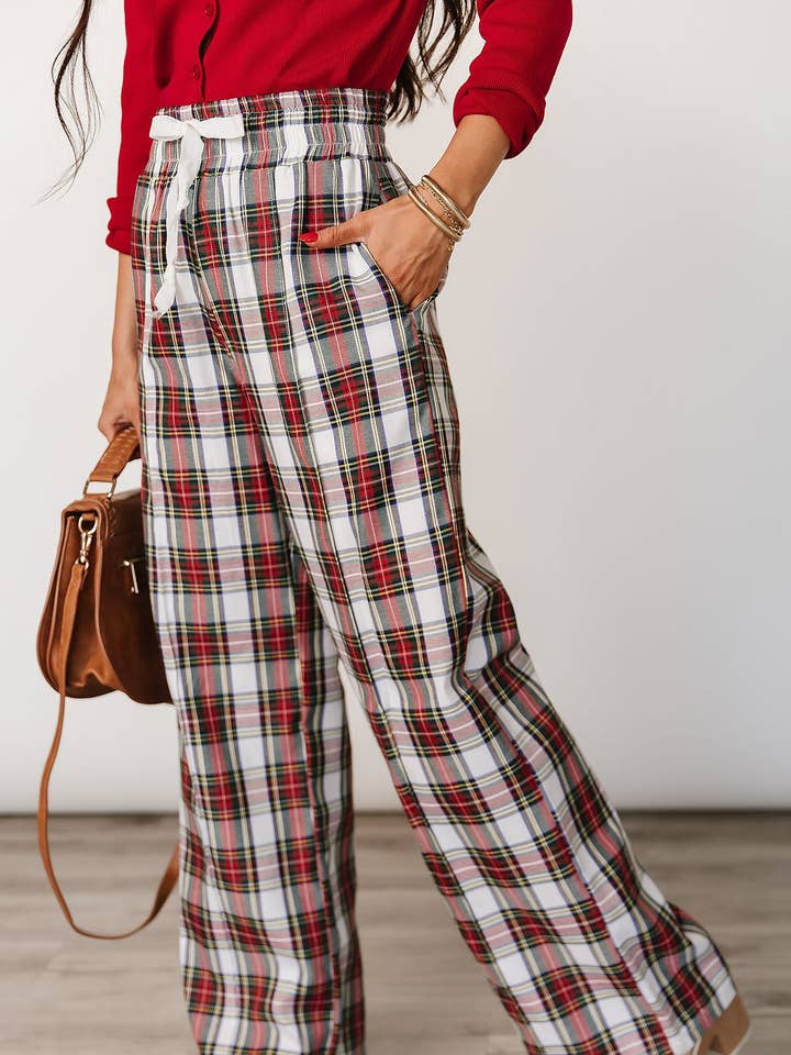 Everywear Pant - White Plaid for wholesale by Ampersand Avenue
