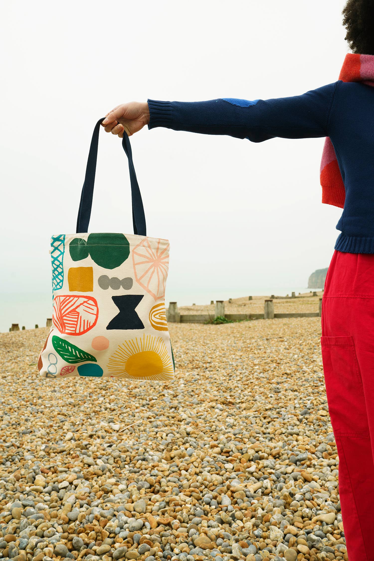 Donna Wilson – Sacola - Mulher por atacado – Sacola de algodão Doodle com alças azuis3