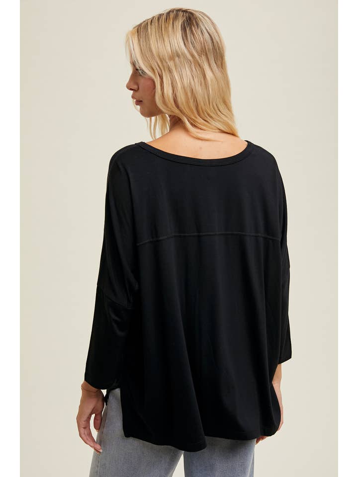 Wishlist Apparel - Wholesale Knit Top - Women's - BAMBOO OVERSIZED DROP SHOULDER KNIT TOP / WL24-93813