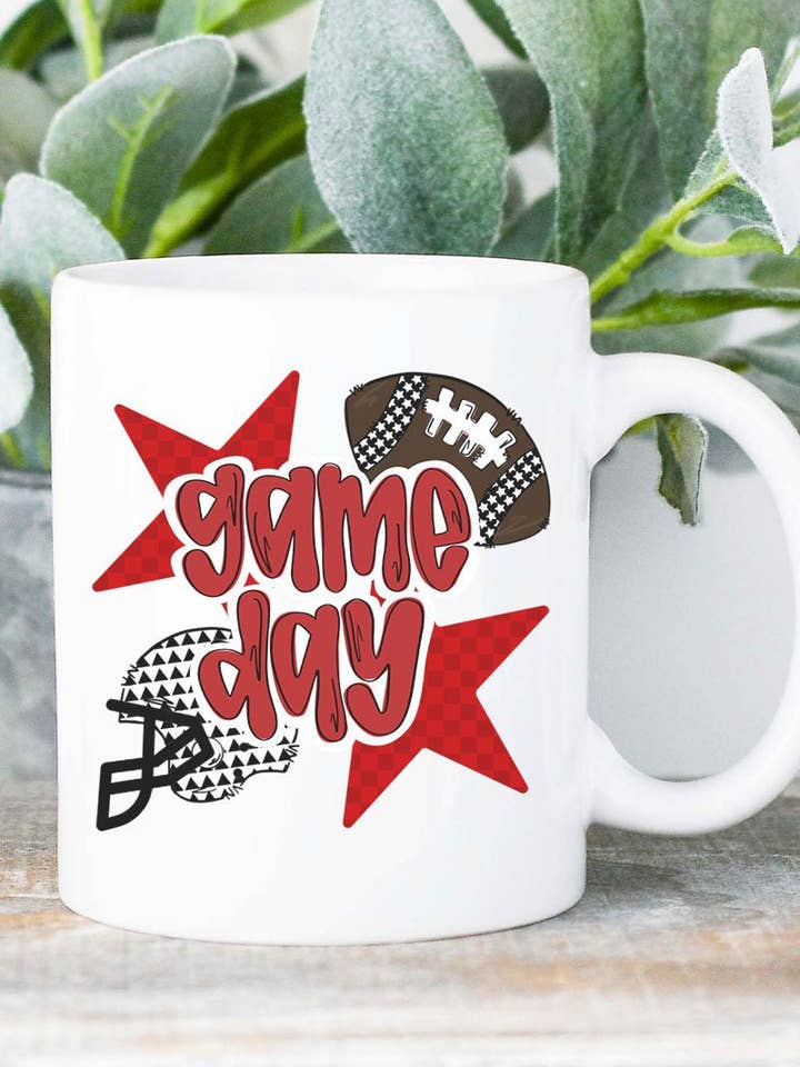 Red Football Fever Ceramic Mug for wholesale by Wholesale Accessory Market