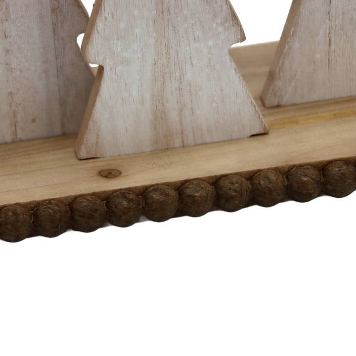 Paris Loft Inc - Wholesale Christmas Decoration - Wooden Christmas Tree with Sliver Star and Wood Base