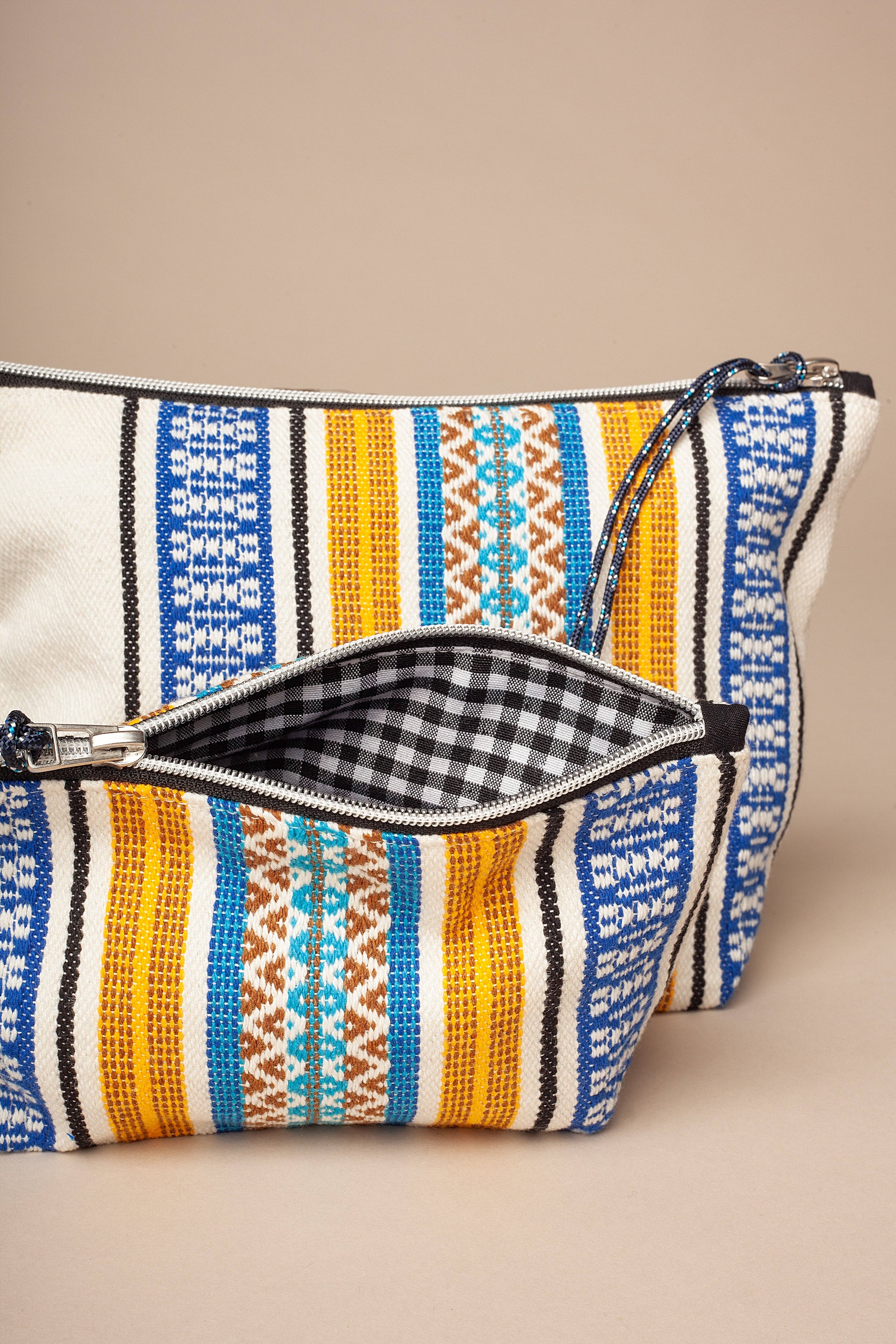 Eturel Madrid – Bolsa de higiene pessoal - Mulher por atacado – Necessaire Morellano azul tecido3