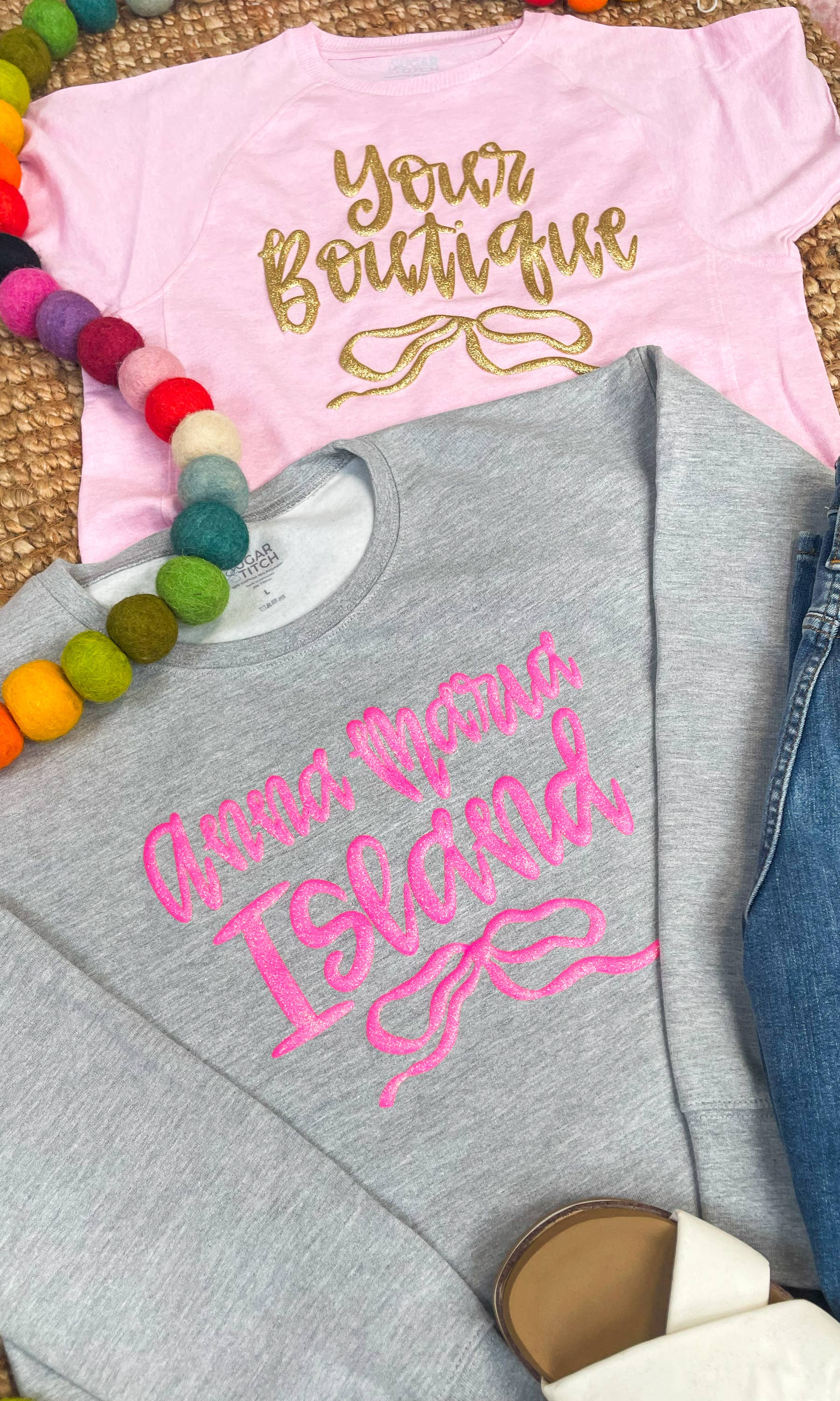 Sugar Stitch - Wholesale Screen Printed T-Shirt - Women's - Jumbo Script Custom Puff Cropped Sweatshirt3