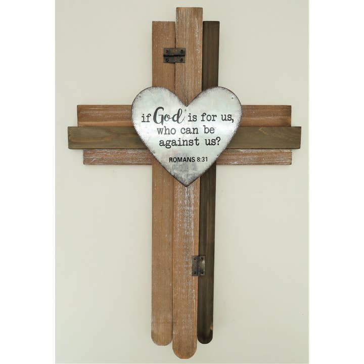 22" x 15" Gott ist für uns Holzkreuz für den Großhandel von Tremont Floral Supplies