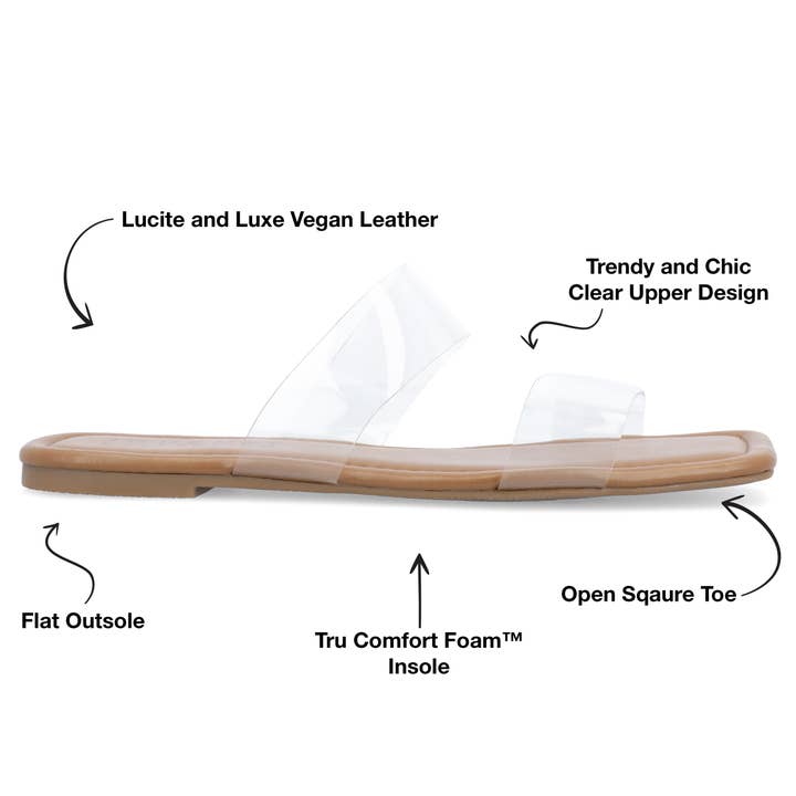 Journee - Wholesale Sandals - Women's - Amata Slide Sandals In Clear Pvc
