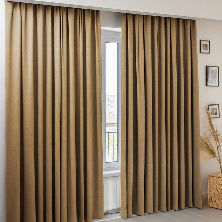 FLASHRUG LLC - Wholesale Curtain - Linen Brown Curtain