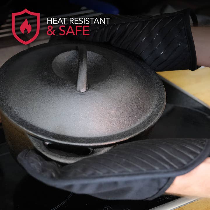 Crucible Cookware - Wholesale Oven mitt/pot holder - Pot Holders and Oven Mitts Gloves with Silicone Stripes6