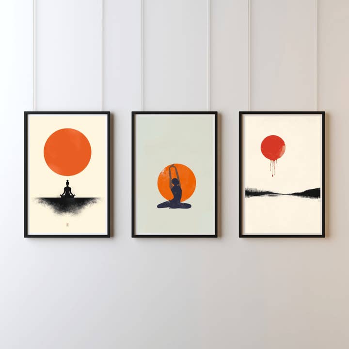 Stampe d'arte minimaliste (set da 3, A4) - Serie Zen per la vendita all'ingrosso da parte di LichtwegOnline