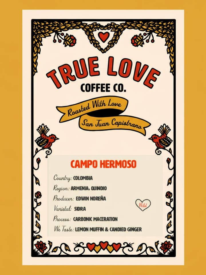 Edwin Norena Sidra for wholesale by True Love Coffee Co.