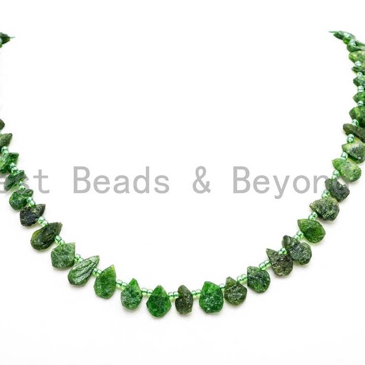 Quality Natural Diopside beads, 11-15mm irregular Teardrop Top drill Green Gemstone Beads, Natural Diopside 15.5inch strand, SKU#U167 for wholesale by BestBeads&Beyond
