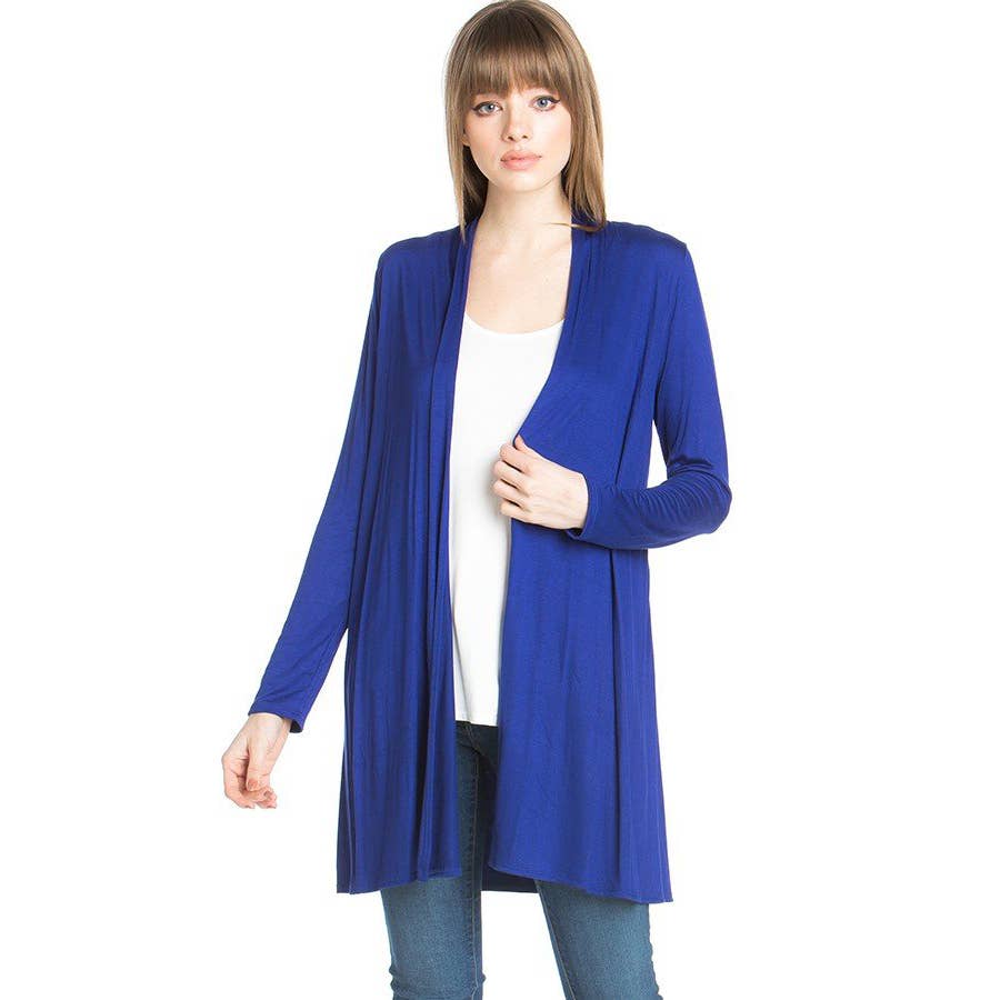 Azules Clothing - Venta al por mayor Cárdigan - Mujer - Cárdigan drapeado de manga larga con parte delantera abierta10