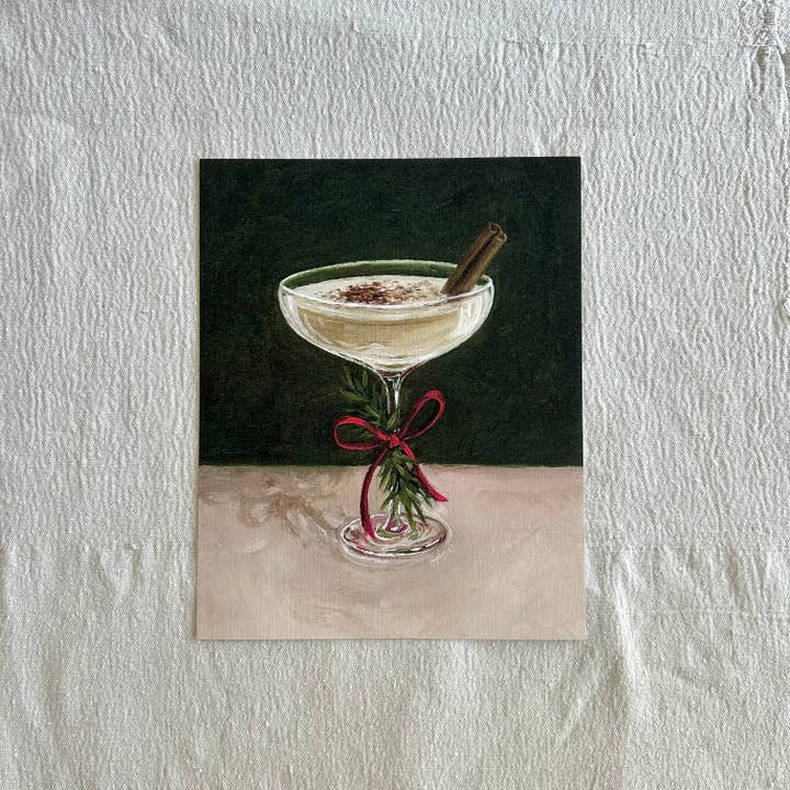 Impressão de Arte "Eggnog & Evergreen" por atacado de sophie wyatt studio.