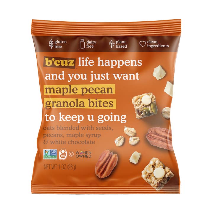 Bcuz Snacks - Wholesale Granola - Maple Pecan Granola Bites 1oz. 24 pack0