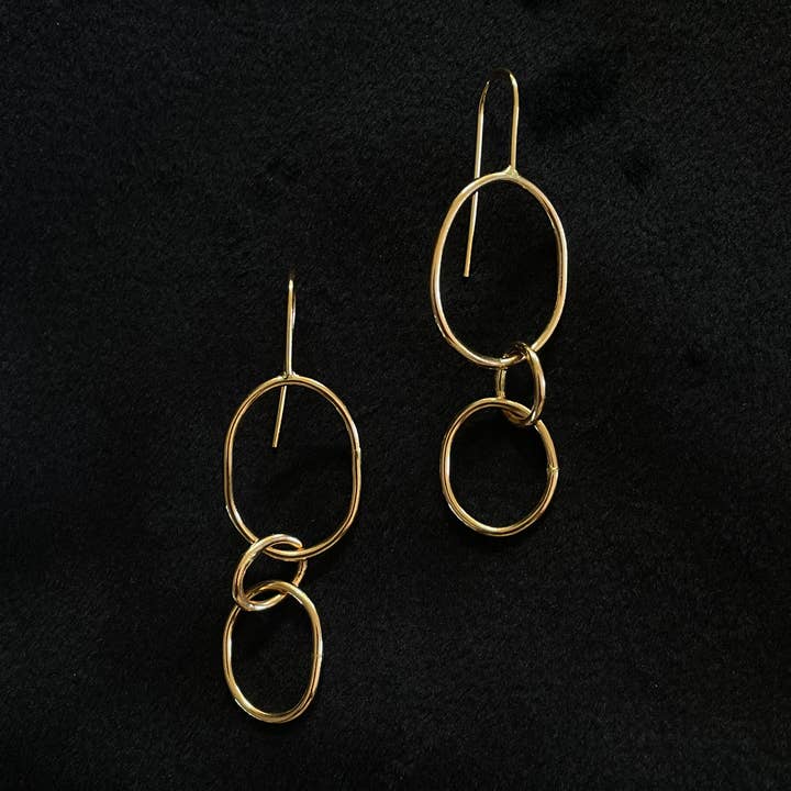 Organic Shaped Chain Earrings for wholesale by Kaju Creations