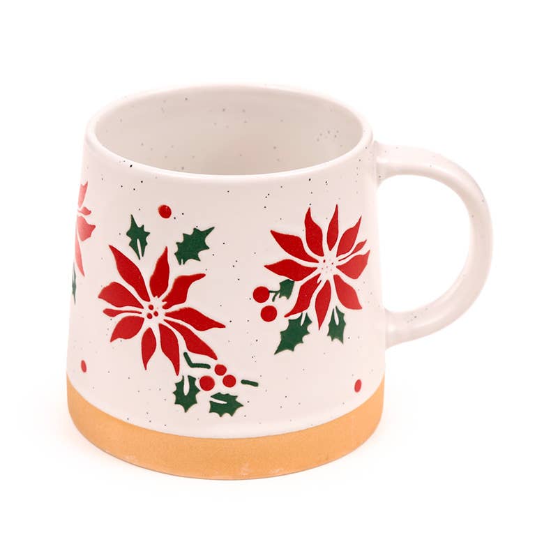 Puckator Ltd – wholesale Coffee mug – Poinsettia Tapered Stoneware Mug1