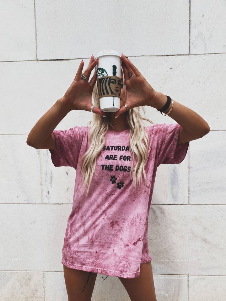 Saturdays are for the Dogs Tee for wholesale by Distressed Vintage Couture